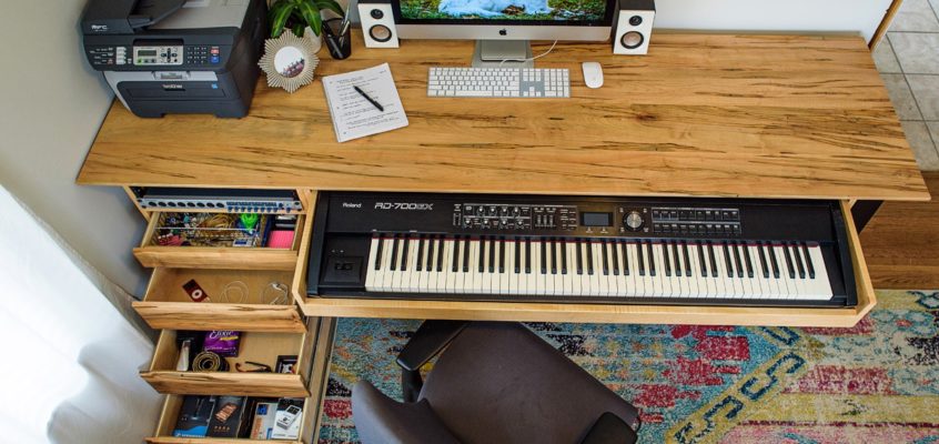 Ambrosia Maple Music + Computer Desk