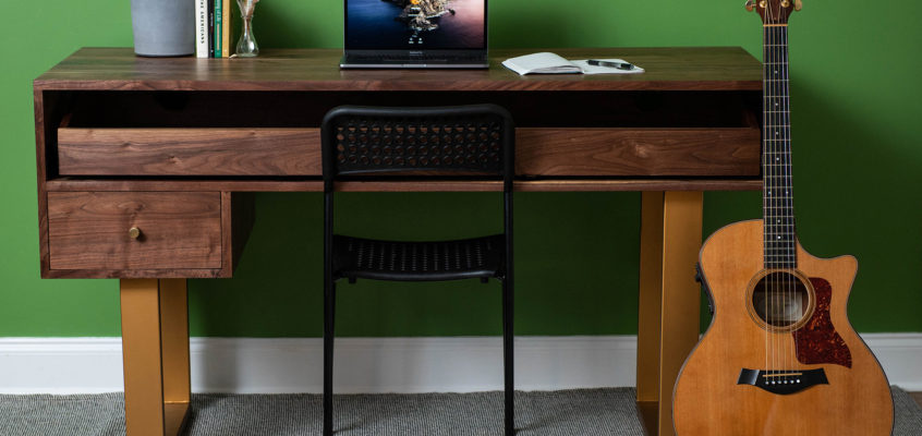 Walnut Piano Workstation Desk